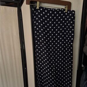 NWT J.Crew Navy and White Polka Dot Wool oversized scarf/wrap